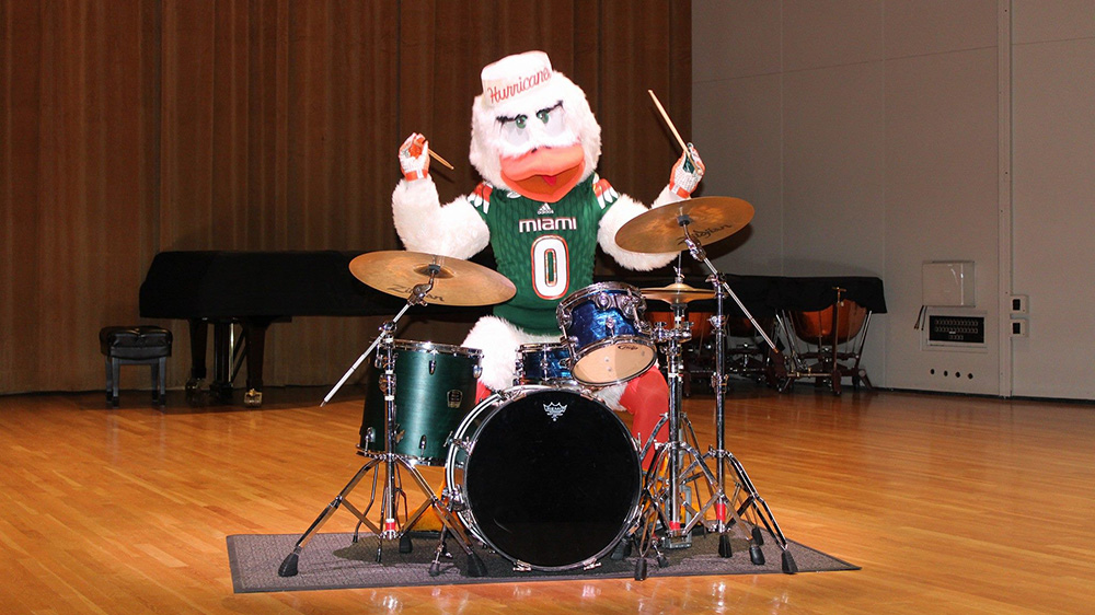 Sebastian playing the drums