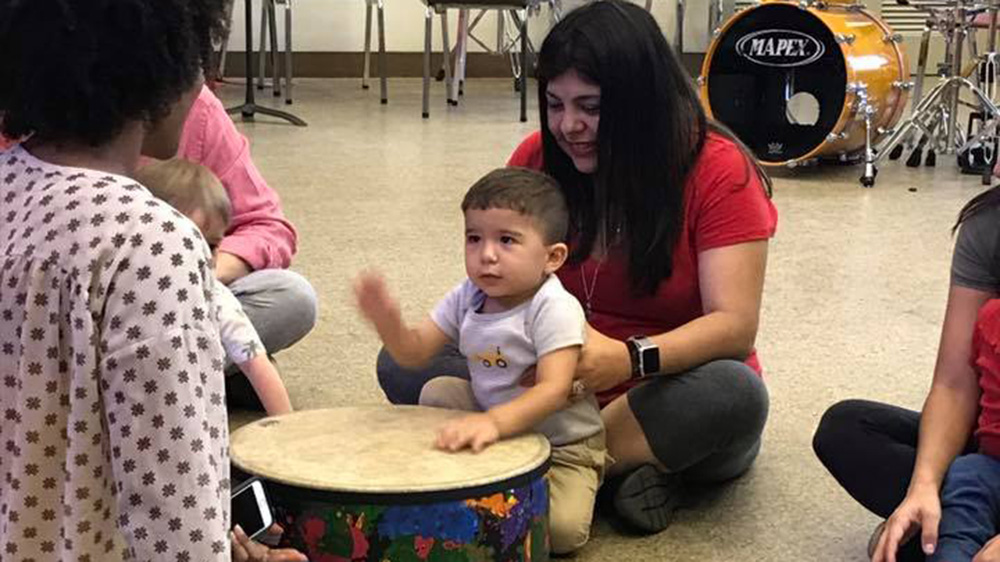 little canes enjoying time with a drum